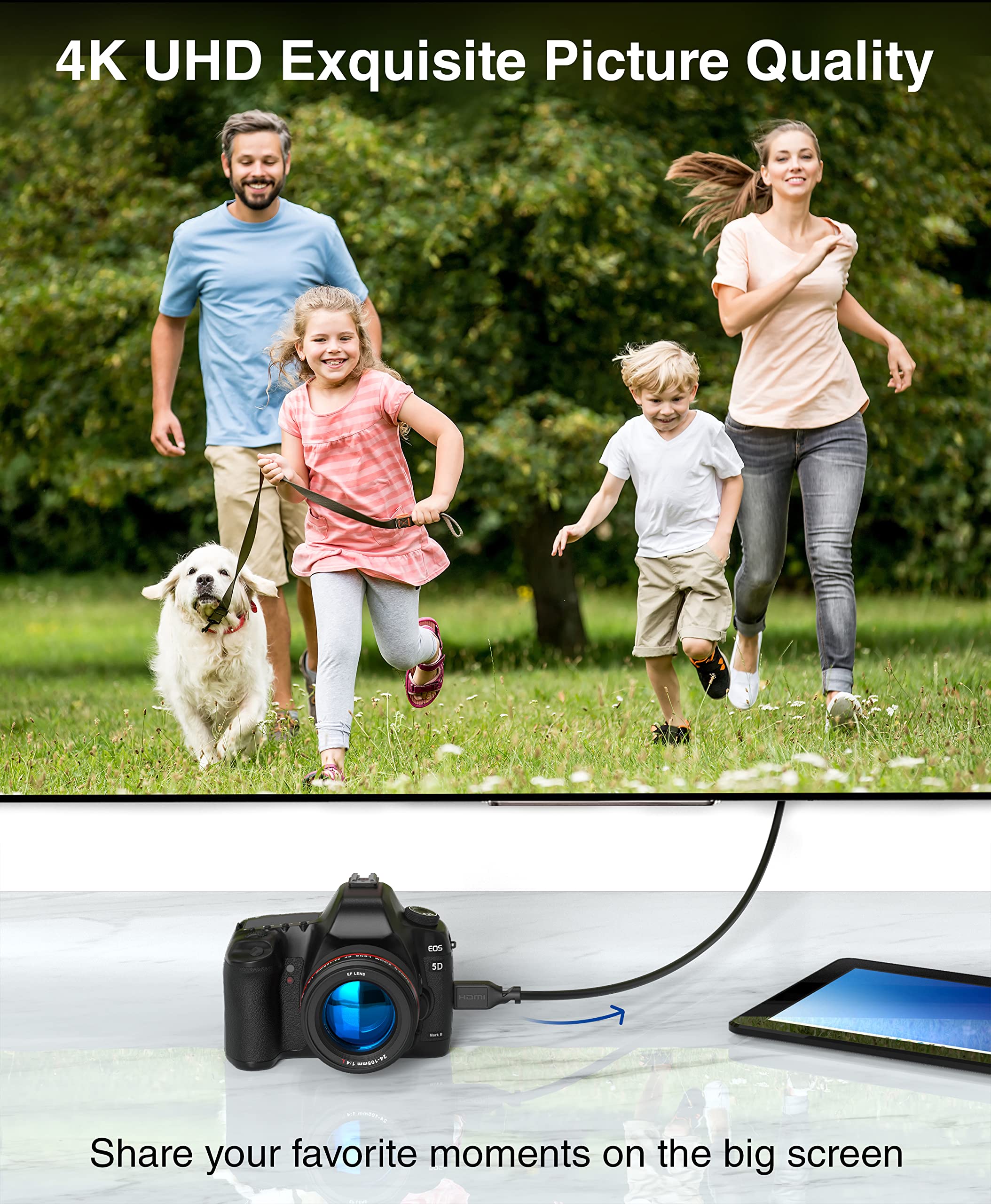 Bluerigger Micro Hdmi To Hdmi Cable (15Ft, 4K 60Hz, Hdr, High Speed, Ethernet)   Compatible With Gopro Hero 7/6/5/4, Raspberry P